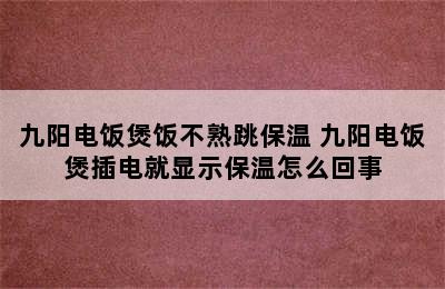 九阳电饭煲饭不熟跳保温 九阳电饭煲插电就显示保温怎么回事